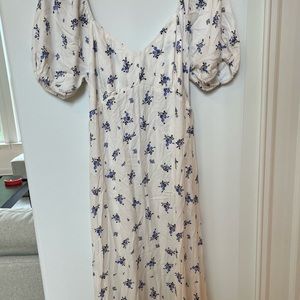 FOREVER 21 White and Blue Floral Dress